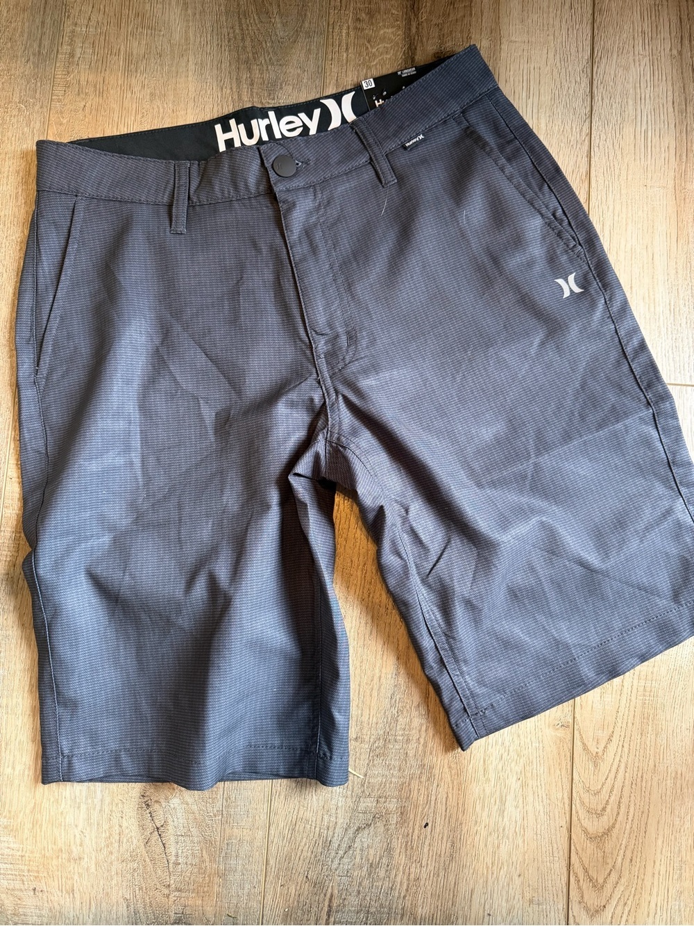 Hurley Men’s Charcoal Performance Flat Front Shorts